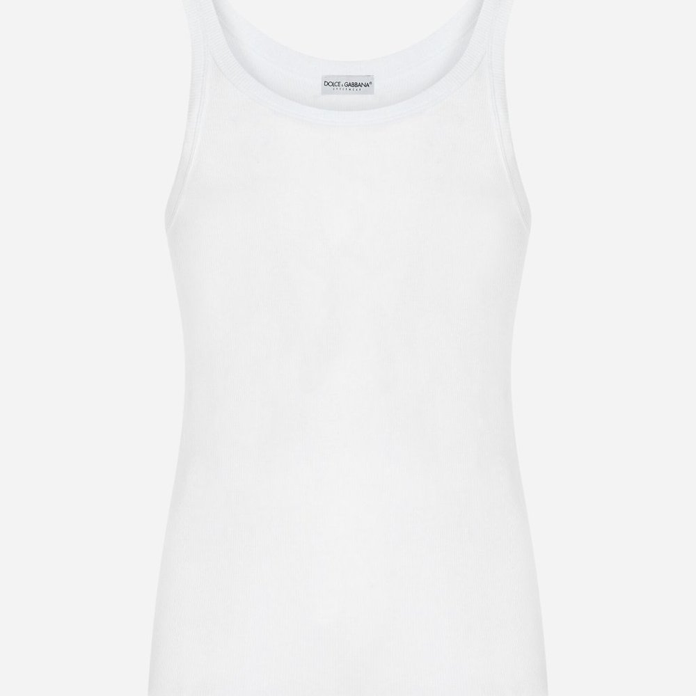 NWT Mens Dolce and Gabbana Fine-rib tank top in ribbed cotton SIZE XL / 7